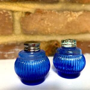 Cobalt Blue Hazel Atlas salt and pepper shakers